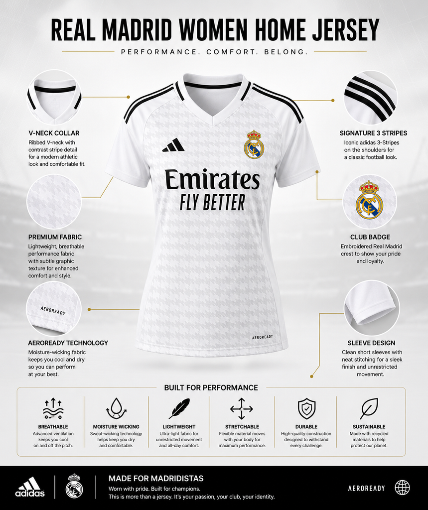 Madrid White Women's Jersey