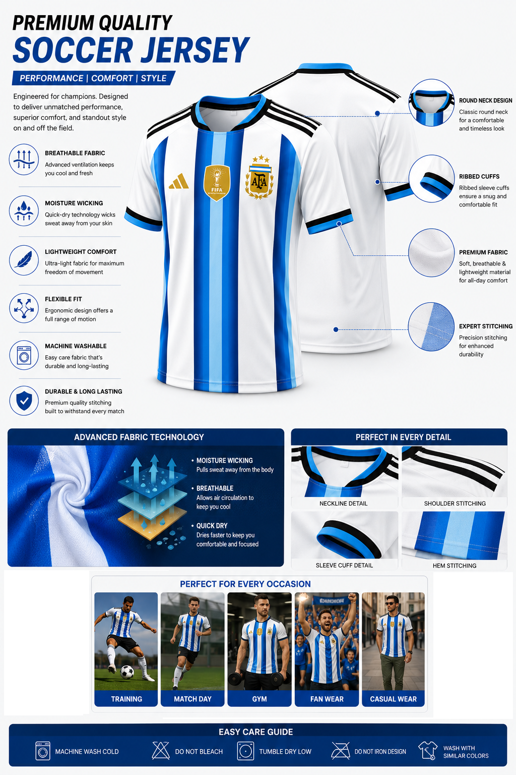 Argentina Inspired 2026 Home Jersey